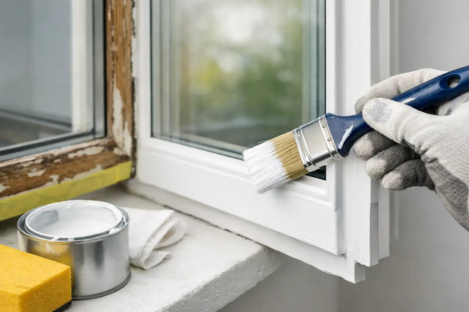 Fensterrahmen neu lackieren - sauber gemacht