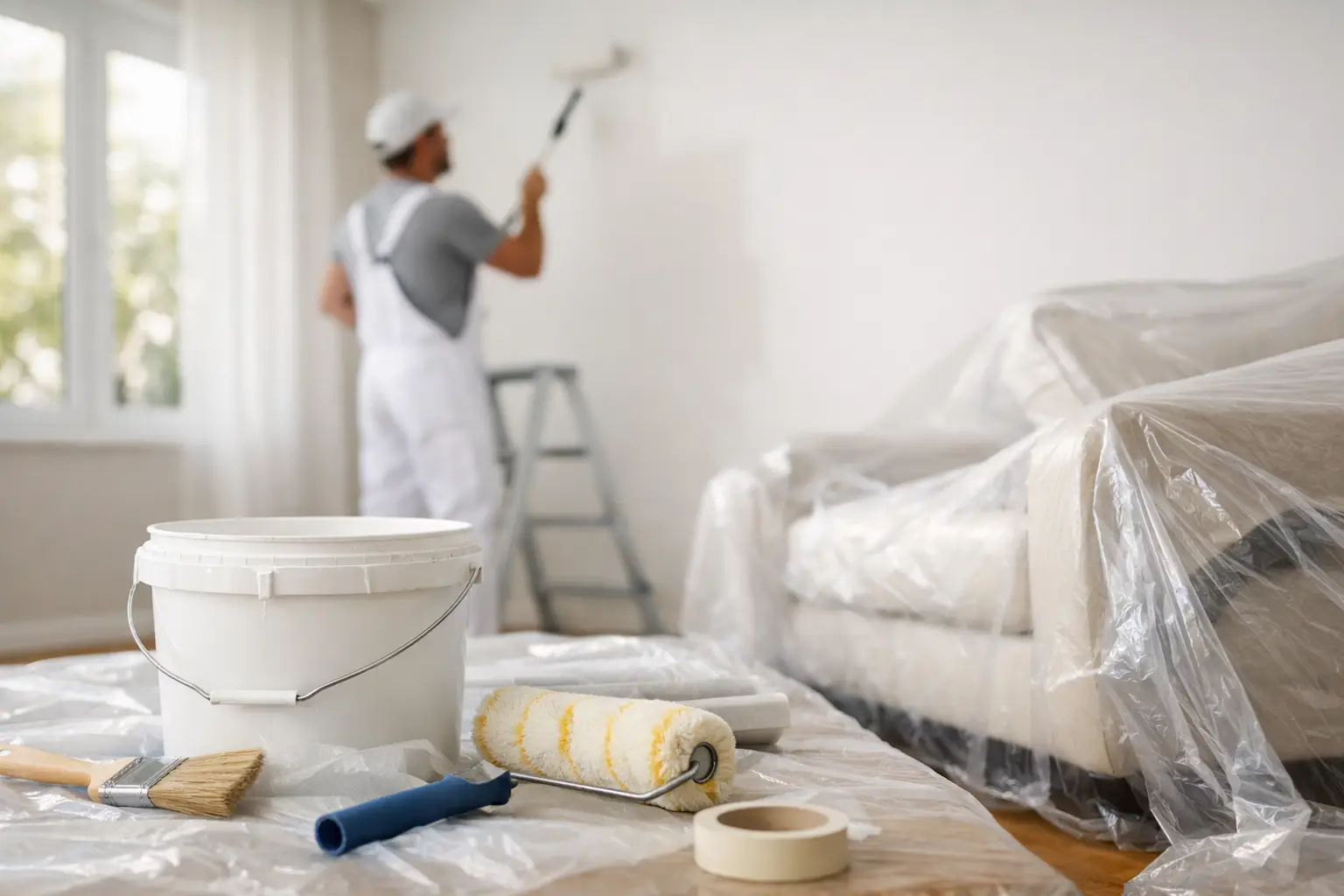 Saubere Malerarbeiten in der Wohnung