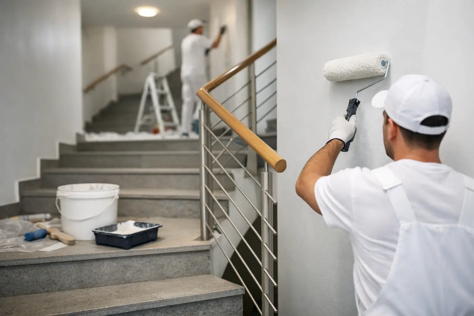Treppenhaus fachgerecht neu streichen lassen